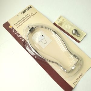 Portfolio Silver Toned Brushed Nickel 8" Detachable Harp and Lamp Finial NWT